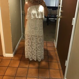 White lace maxi dress