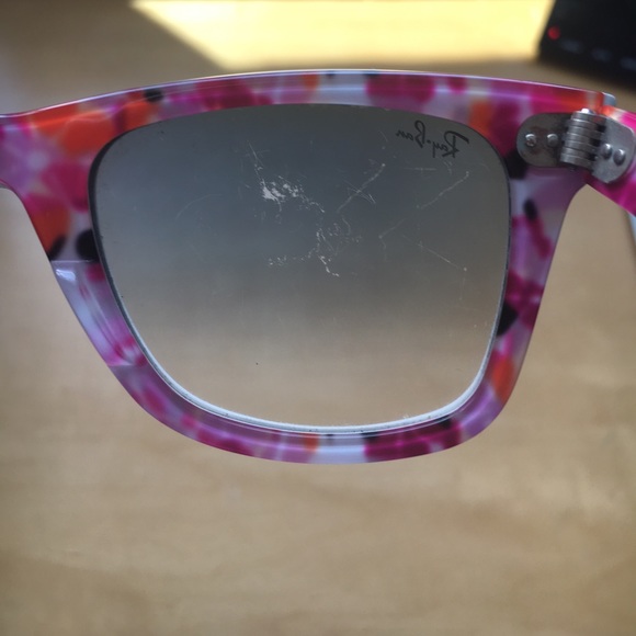 white Ray-Ban wayfarer with floral interior! - Picture 3 of 6