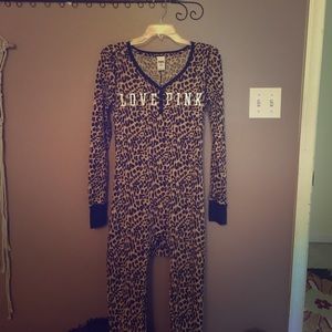 PINK VS night cheetah print onesie