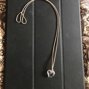 Swarvorski Tye Rope heart crystal Necklace