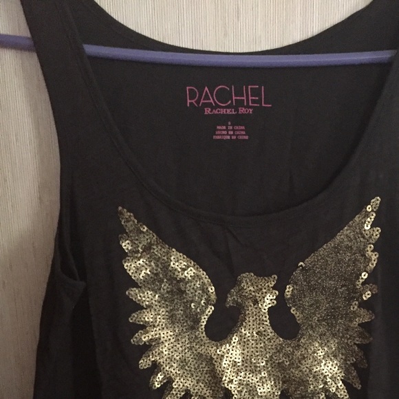 Rachel Roy Eagle tank top with gold sequents! Size Small - Picture 3 of 10