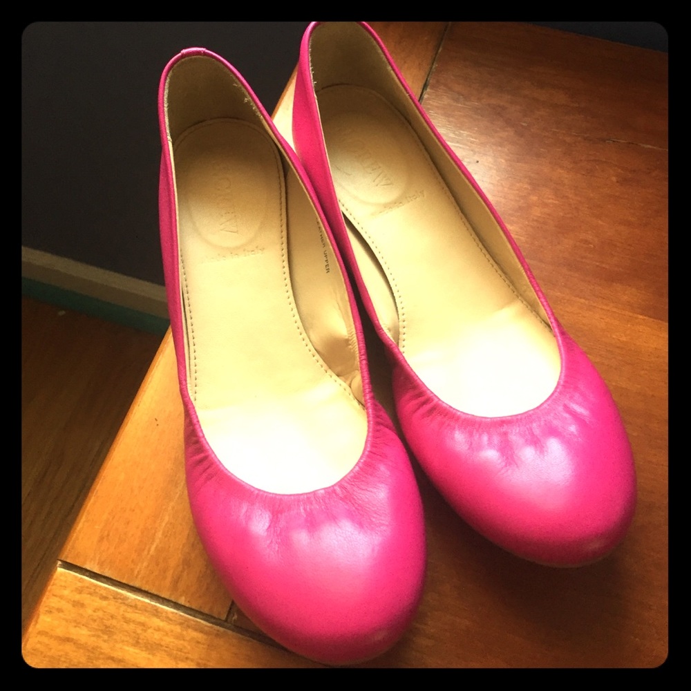 WORN ONCE! J. Crew Cece Pink Leather Flats