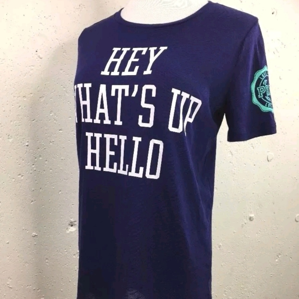 SOLD*VS PINK Hey What's Up Hello tee