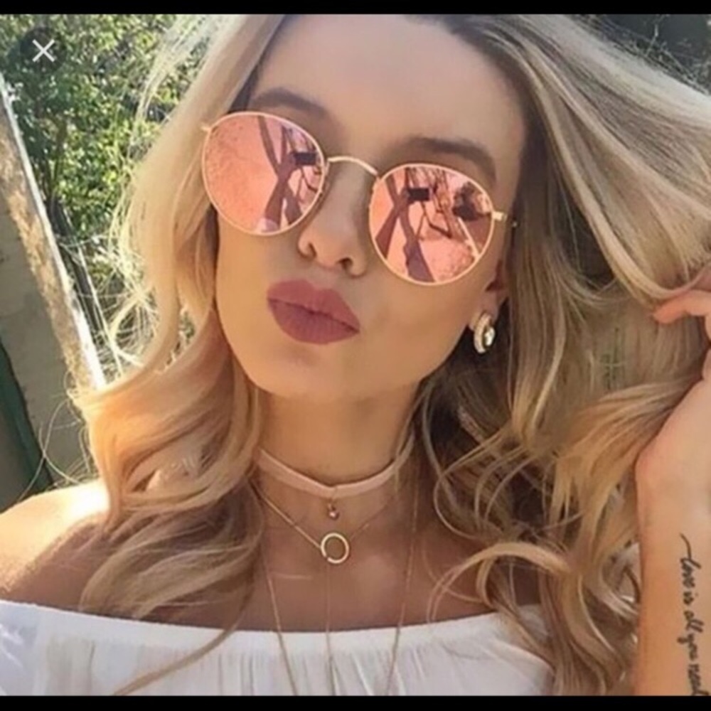 Ray Ban Round Gold/Pink Sunglasses✨