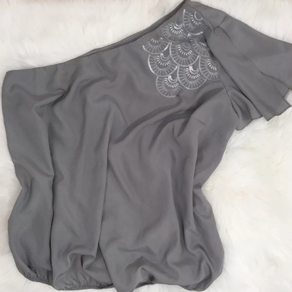 Lane Bryant Cold Shoulder Shimmery Top