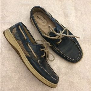 Navy Sperry boat shoes size 5