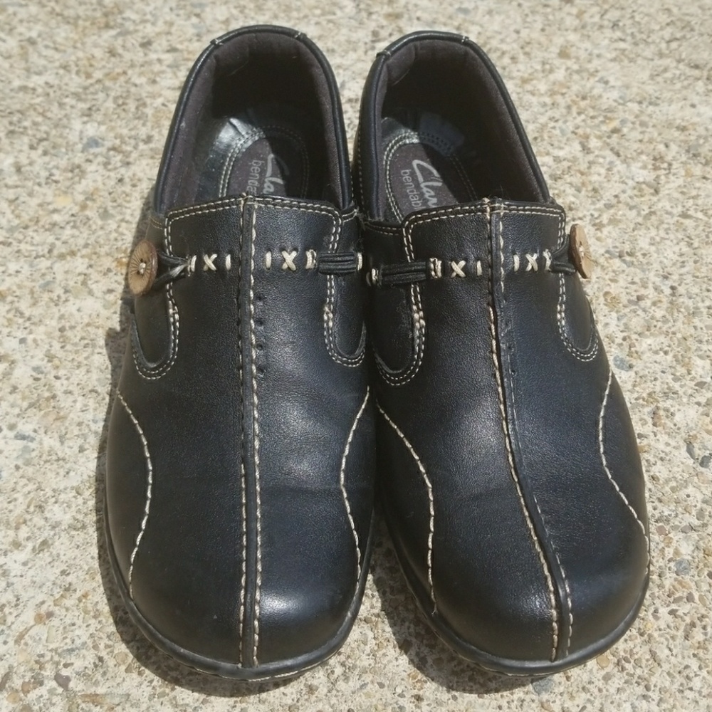Clarks Bendables Black Leather Shoe