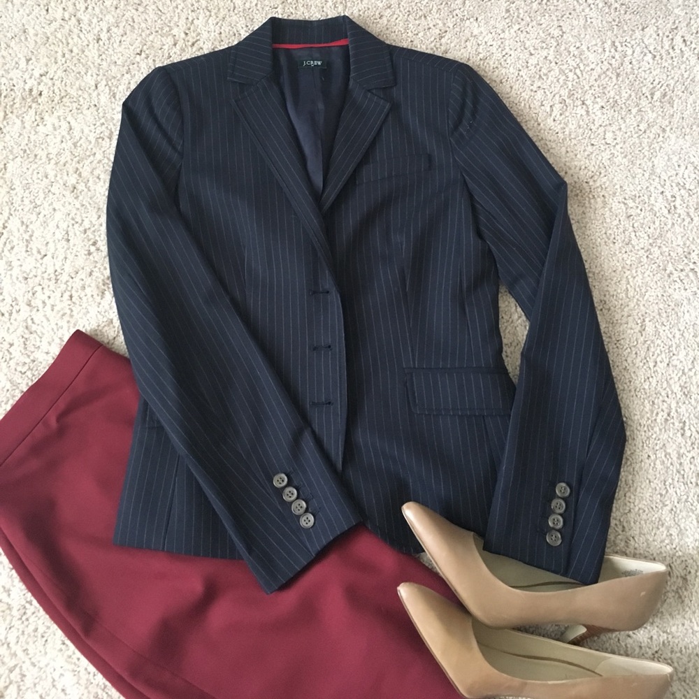J. Crew Factory Pinstriped Blazer