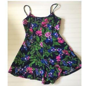 Express Tropical Floral Pattern Romper