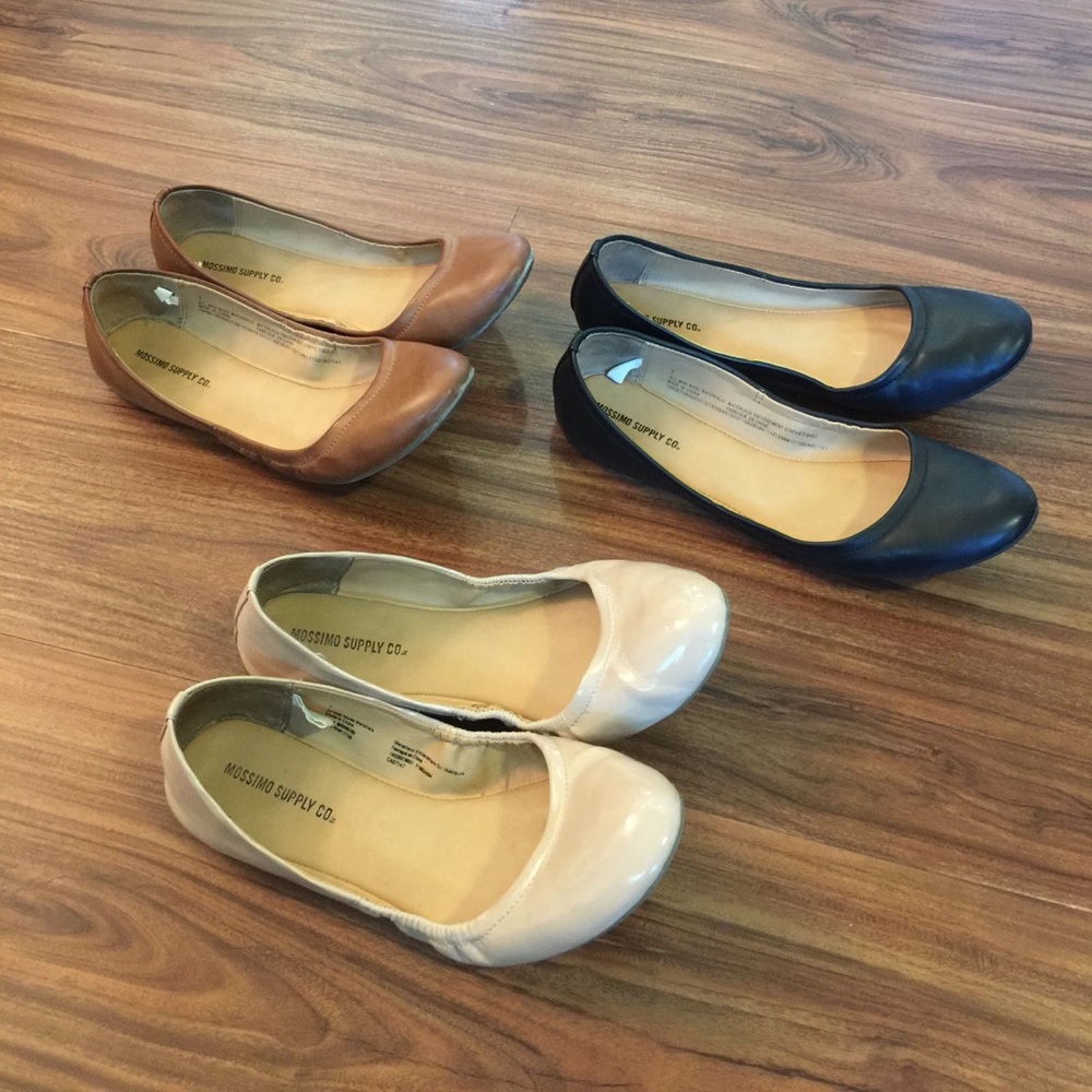 Flats BUNDLE, pink, brown and black!