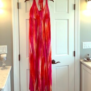 Long "sunset" colored maxi dress