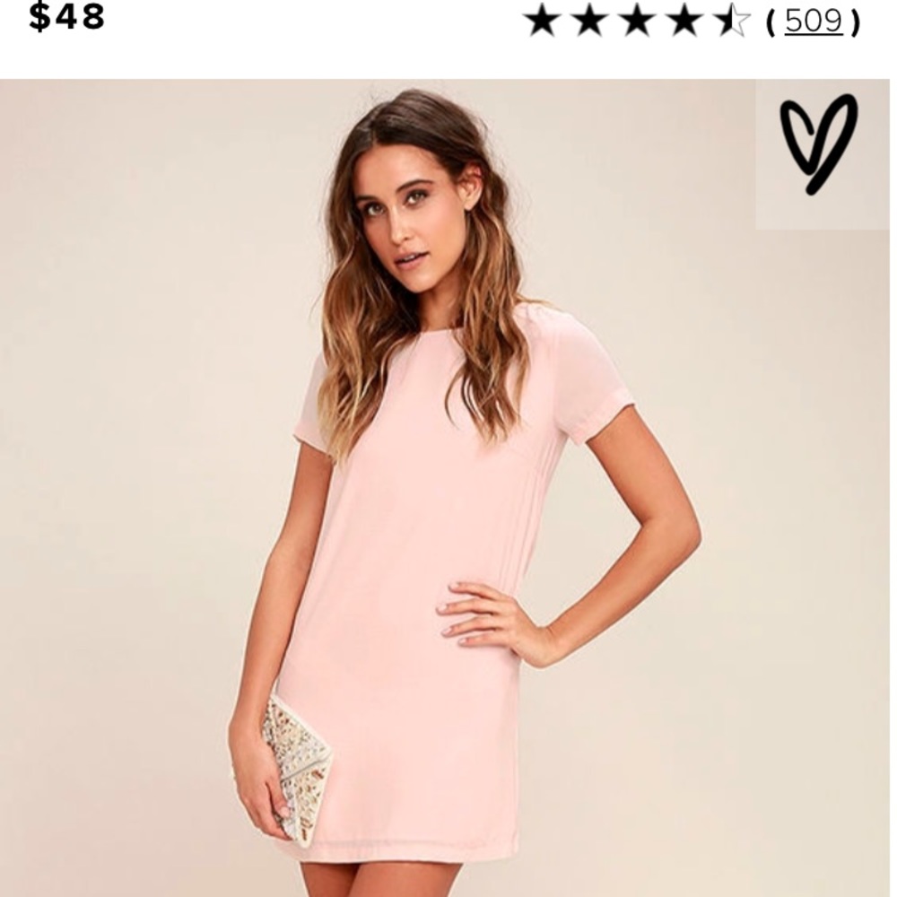 Lulus shift and shout blush pink dress XS