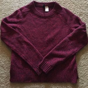 H&M Burgundy Cropped Sweater