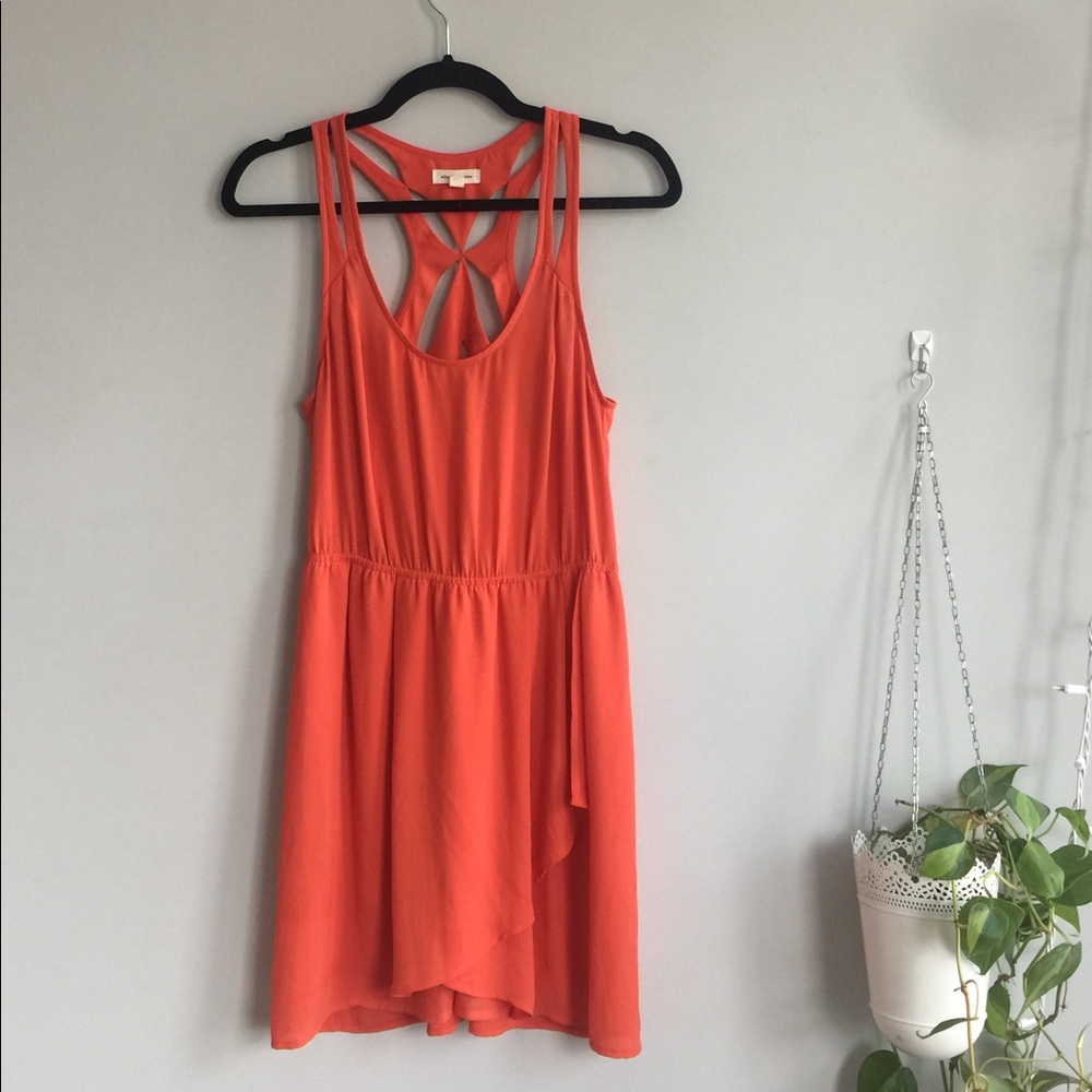 Coral Silence+Noise Dress with Back Cut-outs