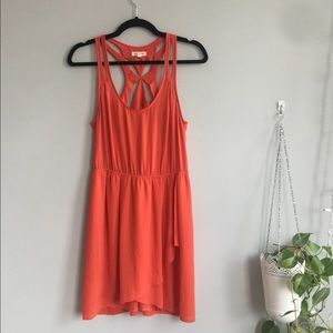 Coral Silence+Noise Dress with Back Cut-outs