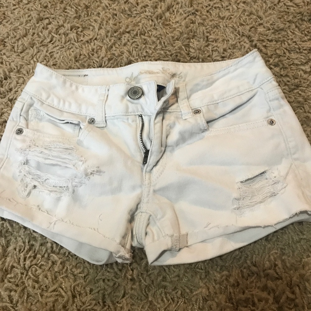 White American eagle jean shorts