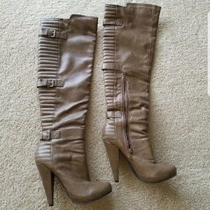 knee high heeled boots