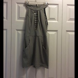 Black and white chevron print romper