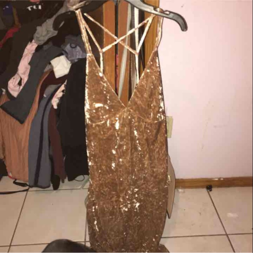 Knee length suede dress