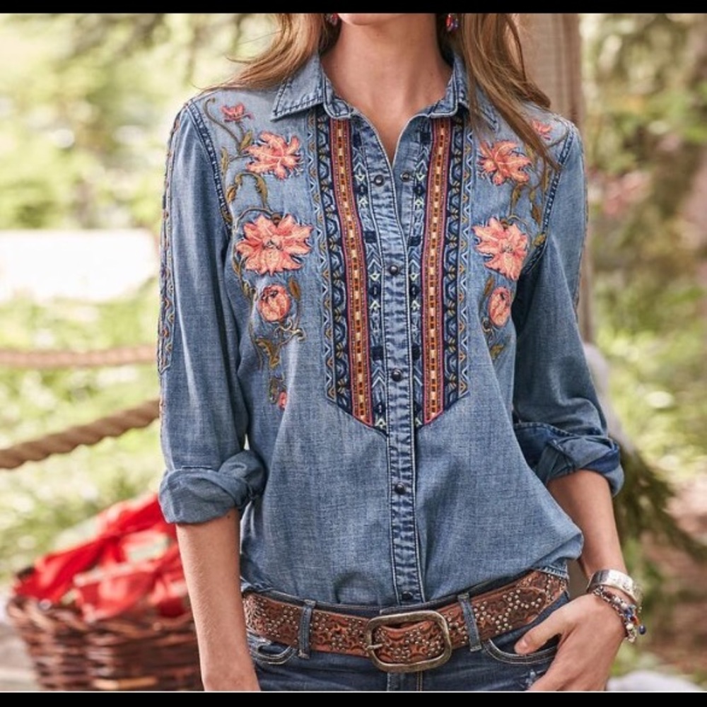 Driftwood Ebroidered Denim Shirt