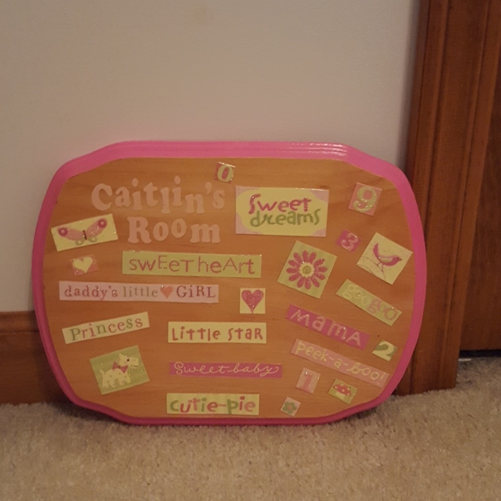 Personalized "Caitlin" bedroom sign.