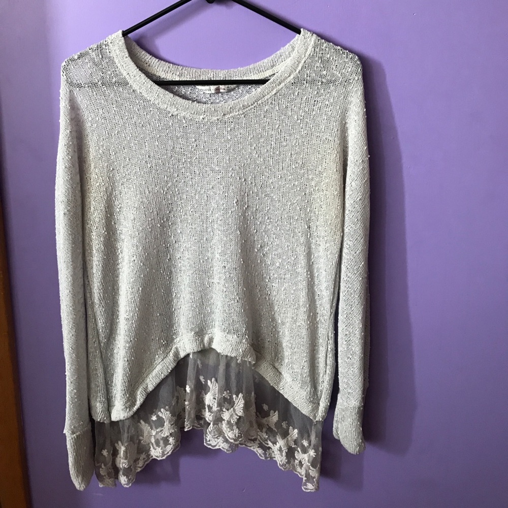 Hollister White Knit Sweater