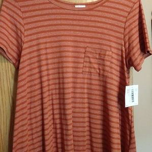 LuLaRoe Orange Striped Carly - Medium