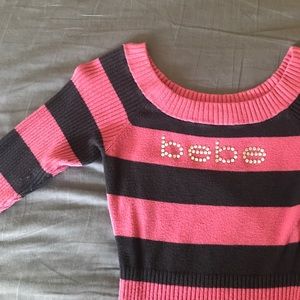 bebe 3/4 sleeve scoop neck sweater