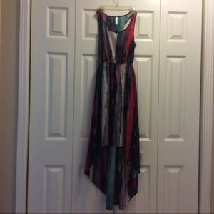 Multi colored hi-low dress