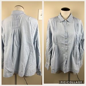 J. Jill Denim Pleated Blouse