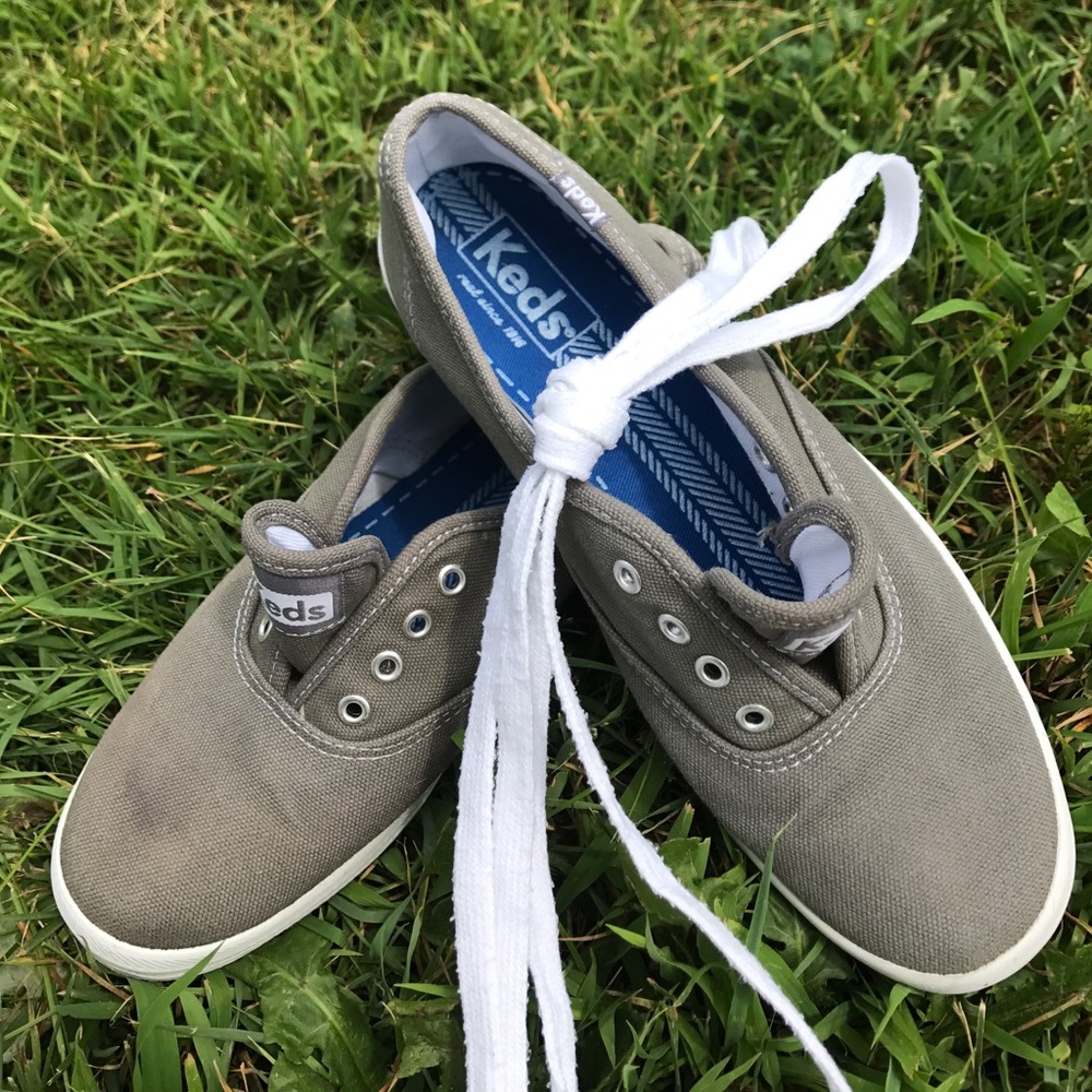 Classic Grey Keds. Size 6 (women) or 4 (youth)