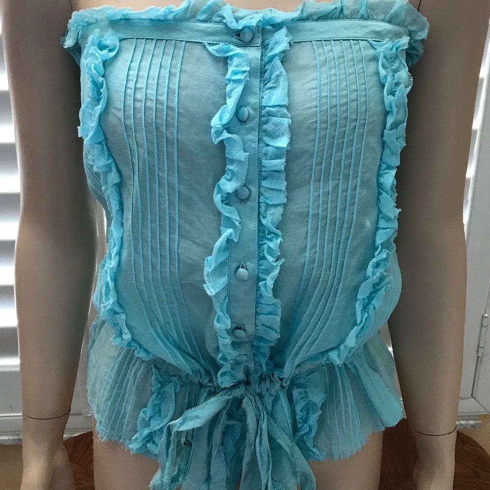 A Pretty Joie Bandeau Reverse Tuxedo Top.