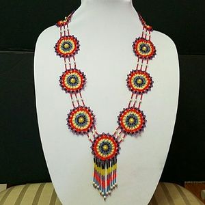 Handmade flower bead neclace