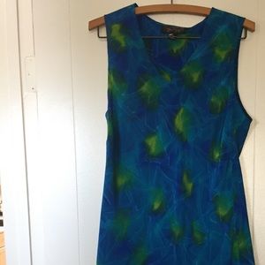 Turquoise silk summer dress, size 12