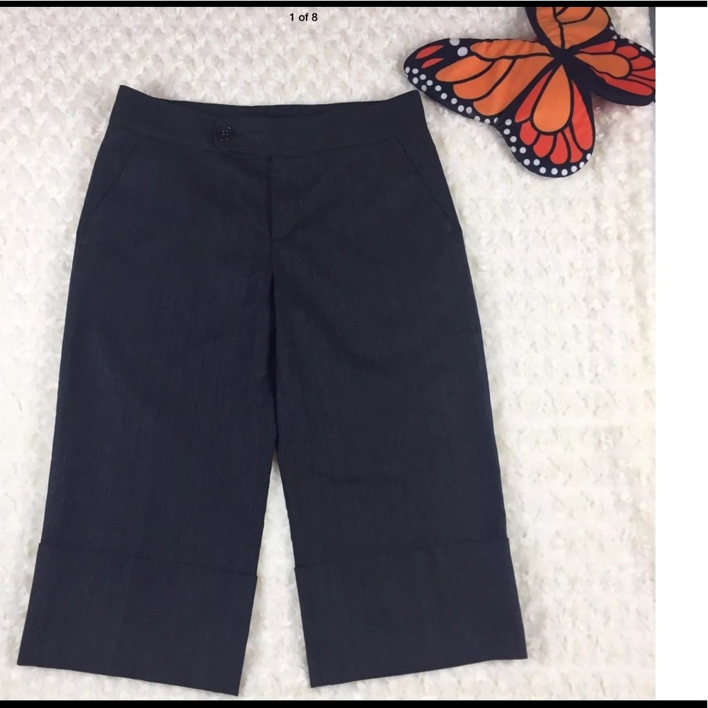 ZARA Womens Capri Wool Stretch Pinstripe Pants Sz6