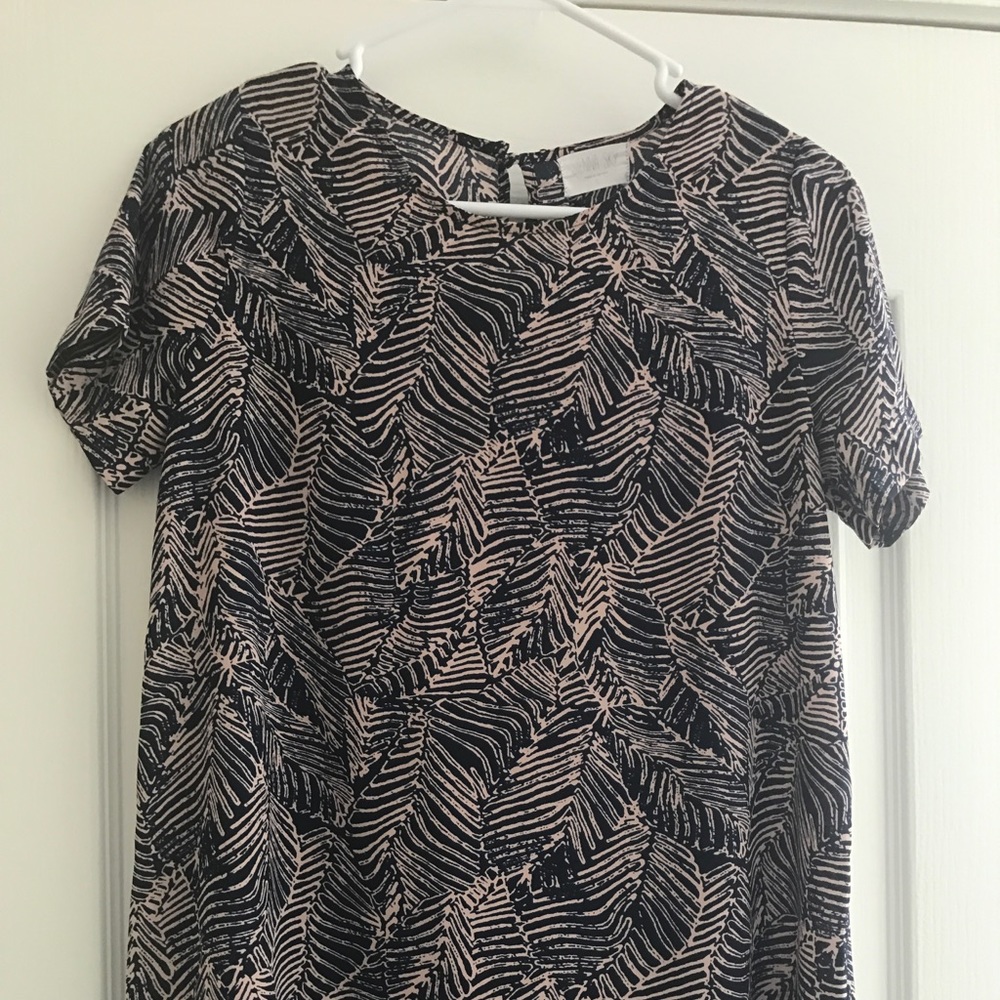 Blue and pink blouse