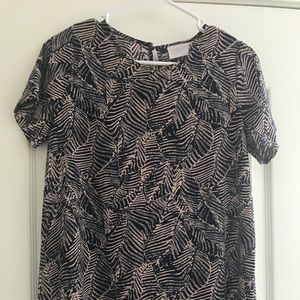 Blue and pink blouse