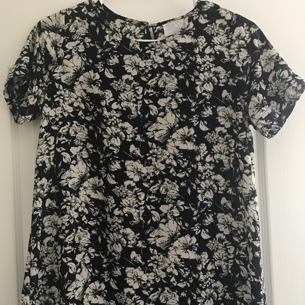 Blue and beige blouse