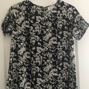 Blue and beige blouse