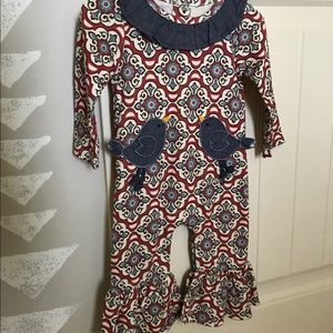 MUD PIE 6-9 bird one piece