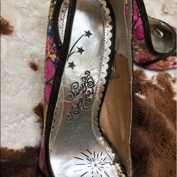 Naughty Monkey multicolored sequined chunky heels. - Picture 3 of 4