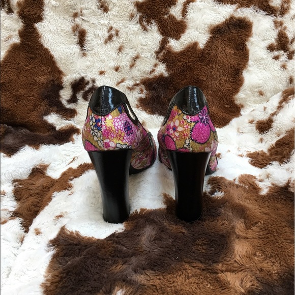 Naughty Monkey multicolored sequined chunky heels. - Picture 4 of 4