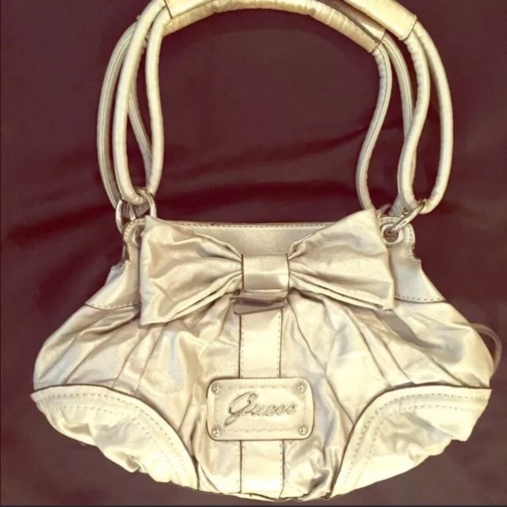 Metallic Silver Guess Handbag