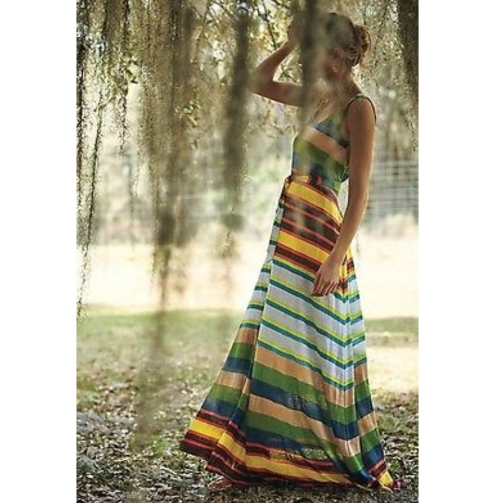 Tracy Reece Spectrum Striped Maxi Dress