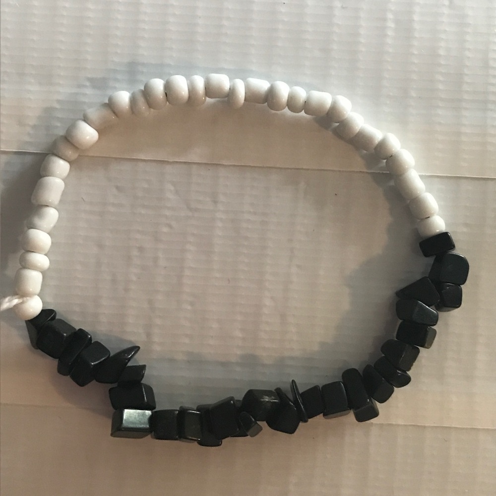 Black and white rock bracelet