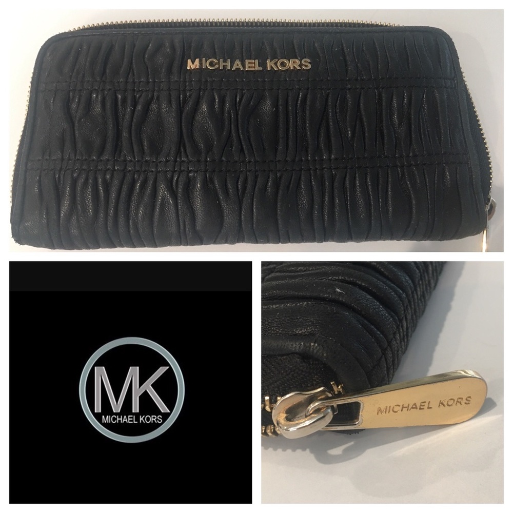 MICHAEL KORS AUTHENTIC black leather wallet