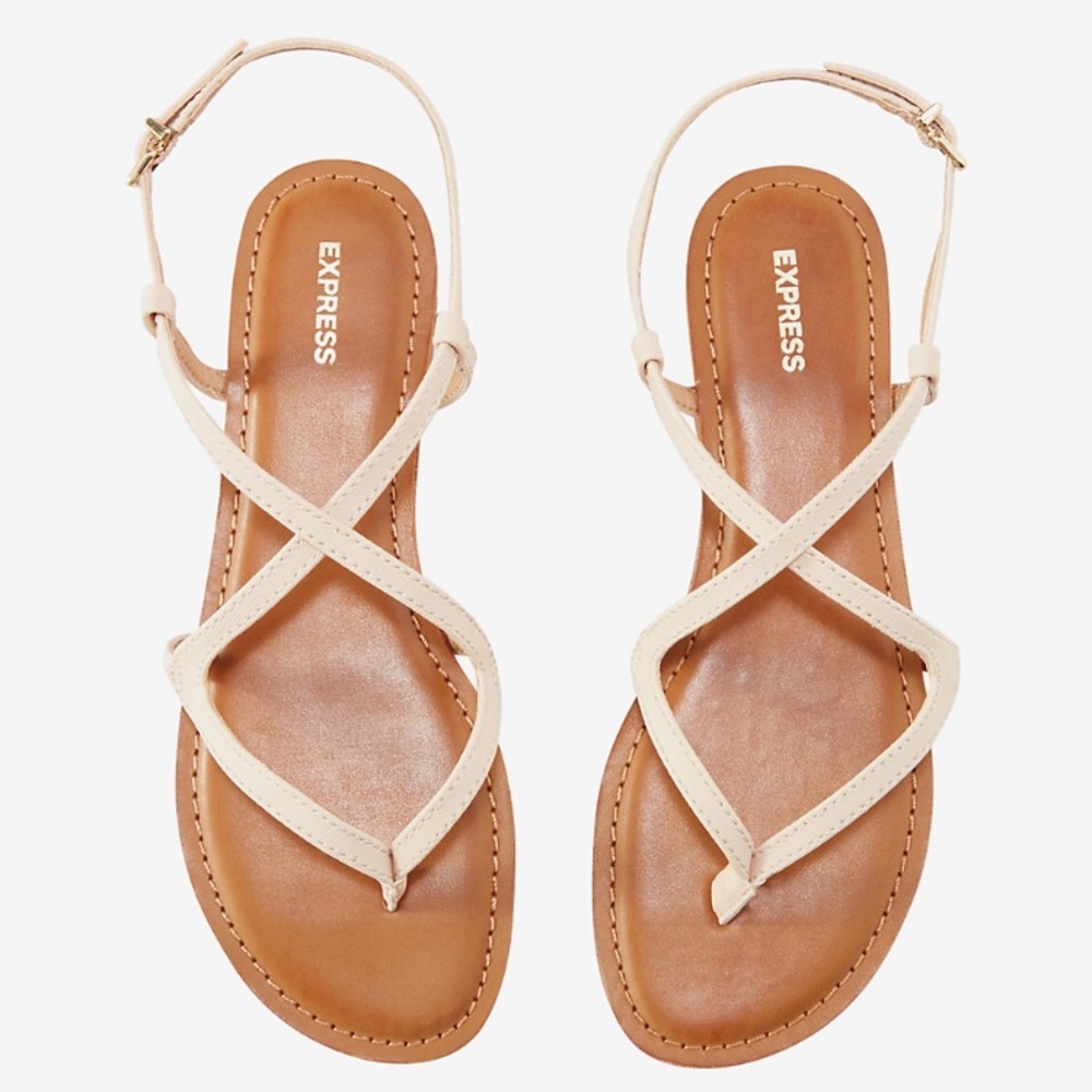 Natural cross cross sandals