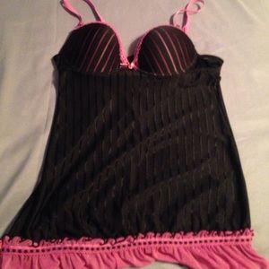 Hot pink/ Black lingerie