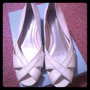 White Wedge sandals, size 5.5W