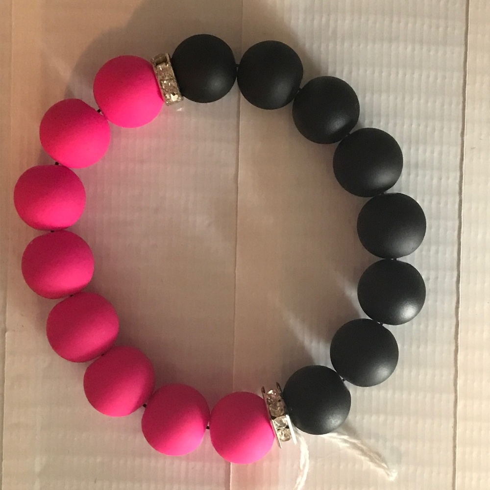 Pink and black matte bracelet